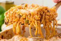 Vegetarian Baked Spaghetti with Mozzarella and Roasted Veggies