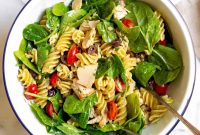 Italian Tuna Pasta Salad with Dijon Dill Dressing for Summer Meals