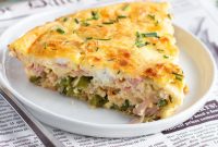 Asparagus, Ham & Goat Cheese Crustless Quiche Recipe