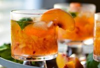 Peach Bourbon Smash Cocktail Recipe with Fresh Peaches