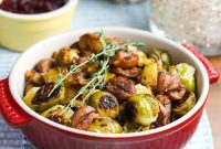 Smoky Roasted Brussels Sprouts with Chestnuts (Vegan)