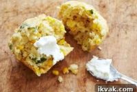 Gluten-Free Basil Corn Muffins with Goat Cheese Filling