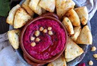 Roasted Beet Hummus with Crispy Pita Chips Recipe
