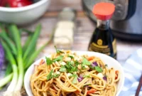 Creamy Thai Peanut Noodles Made in the Instant Pot