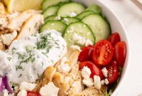 Flavorful Chicken Gyro Bowls with Tzatziki and Fresh Veggies