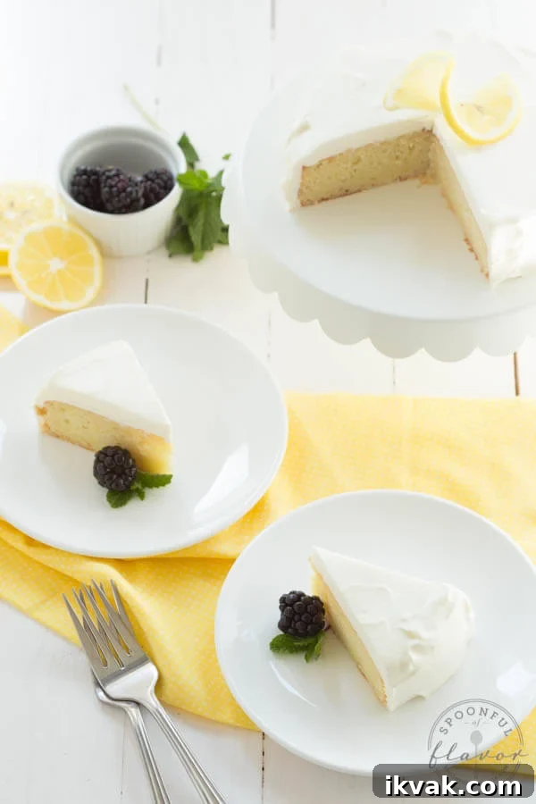 Lemon Cake with White Chocolate Mousse - the perfect cake for two people!