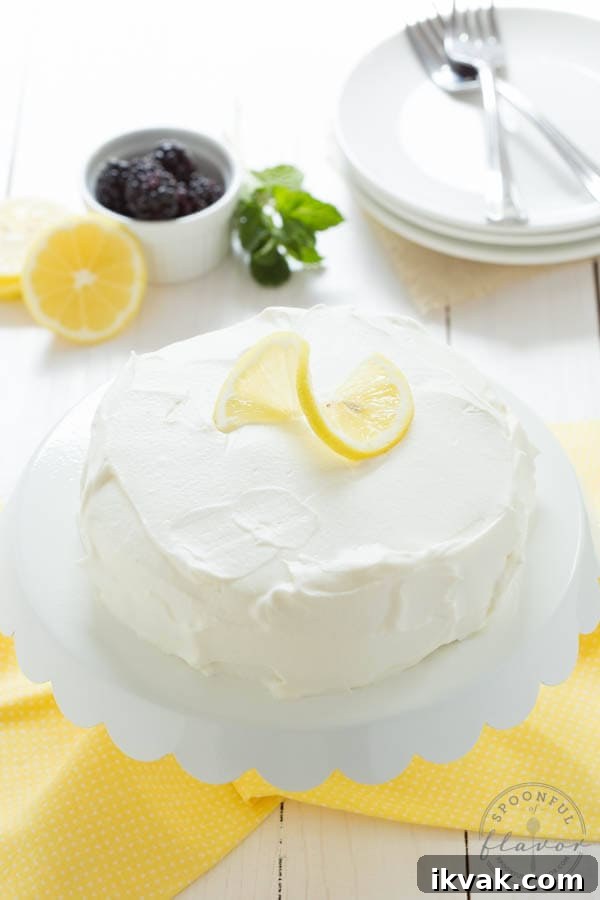 Lemon Cake with White Chocolate Mousse - the perfect cake for two people!