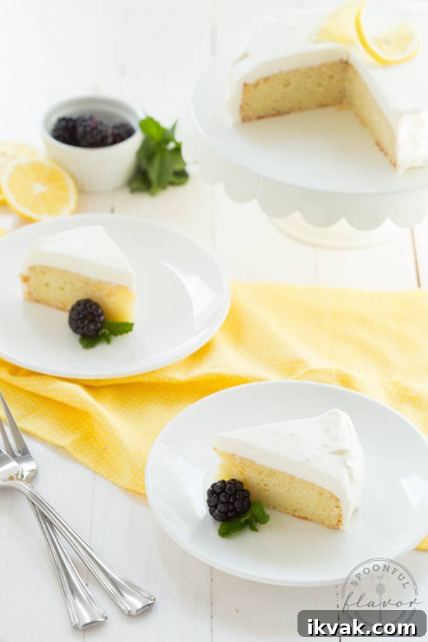 Lemon Cake with White Chocolate Mousse - the perfect cake for two people!