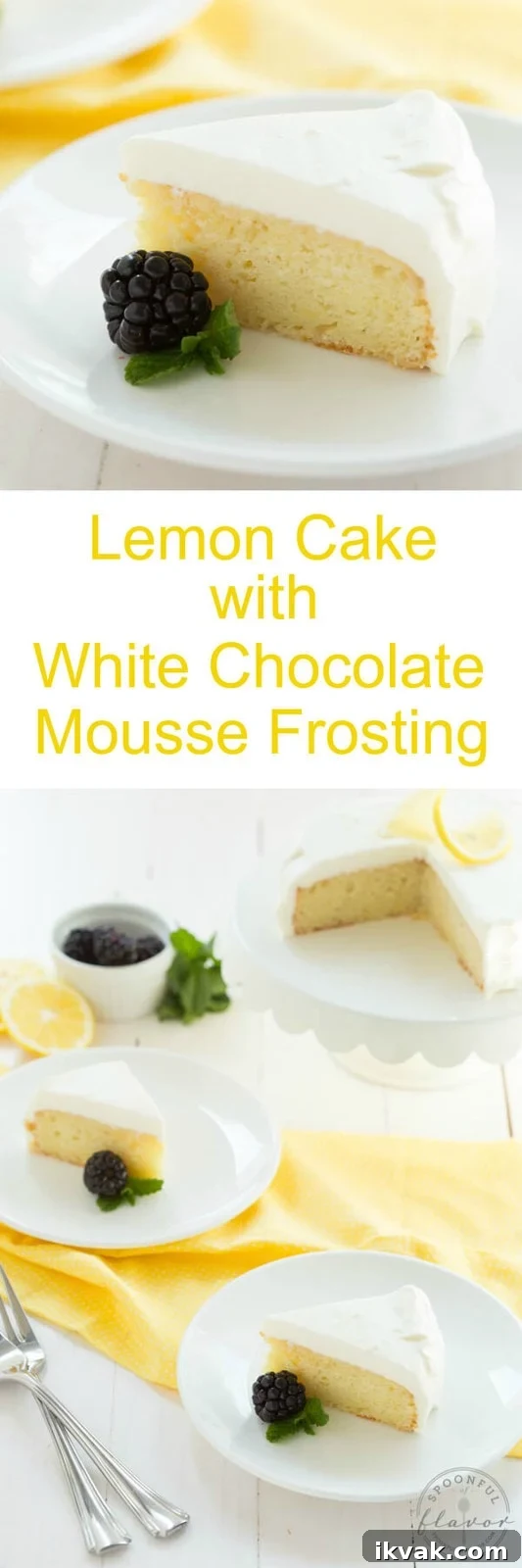 Lemon Cake with White Chocolate Mousse - the perfect cake for two people!