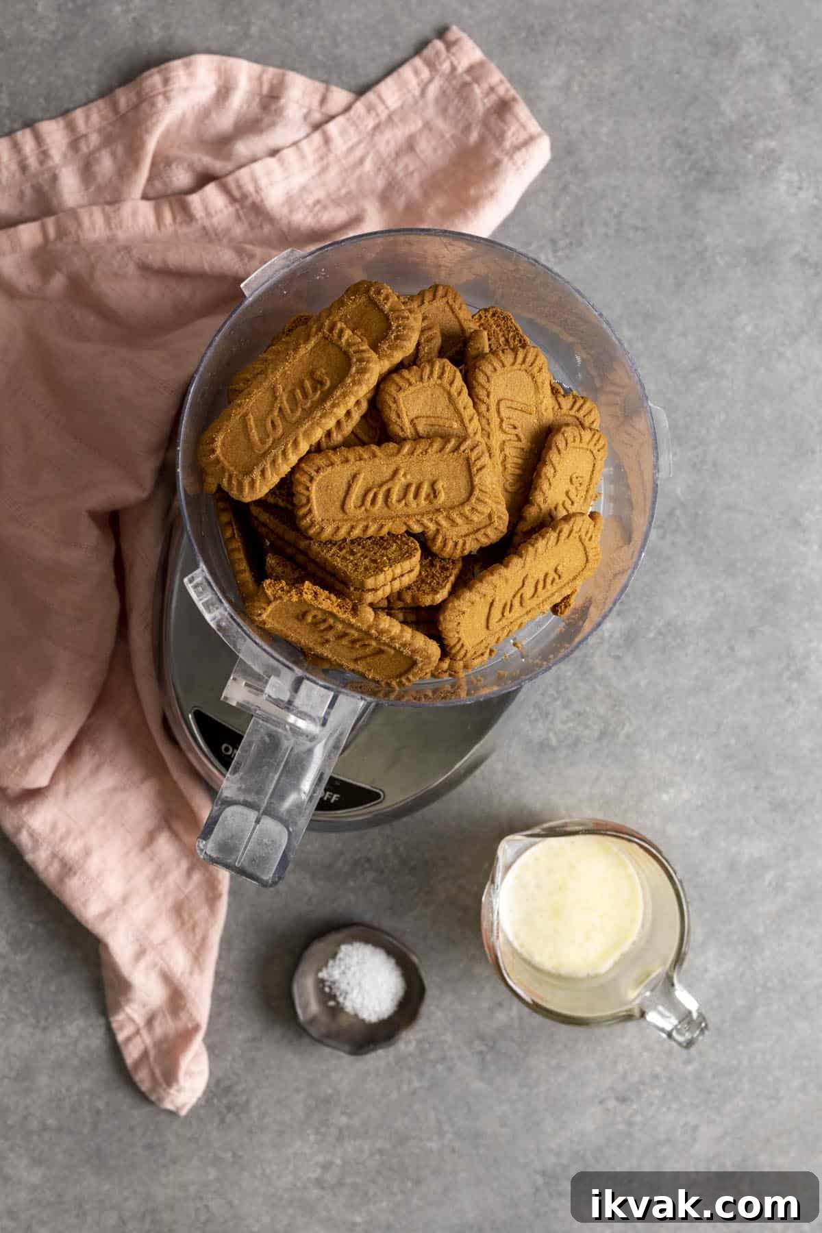 Ingredients for biscoff pie crust.