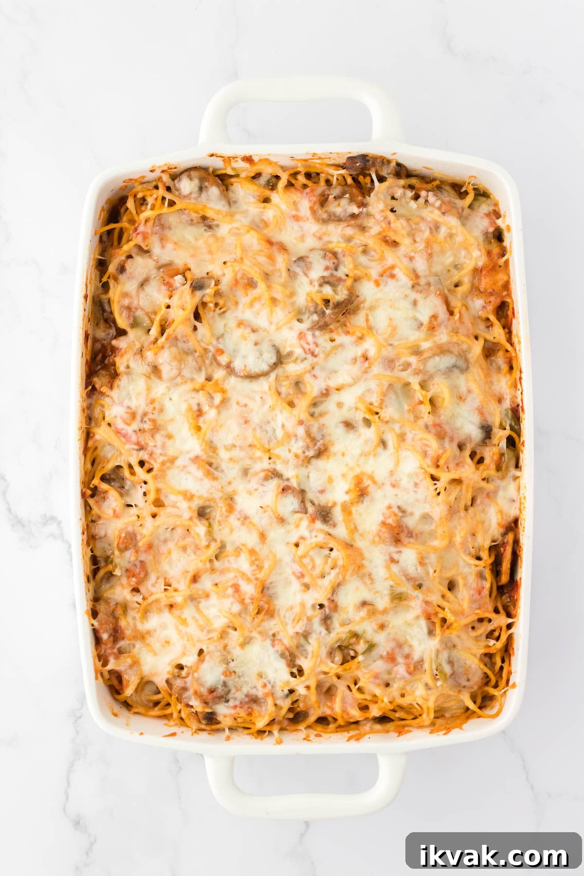 Vegetarian Baked Spaghetti with Mozzarella and Roasted Veggies 18 vegetarian baked spaghetti