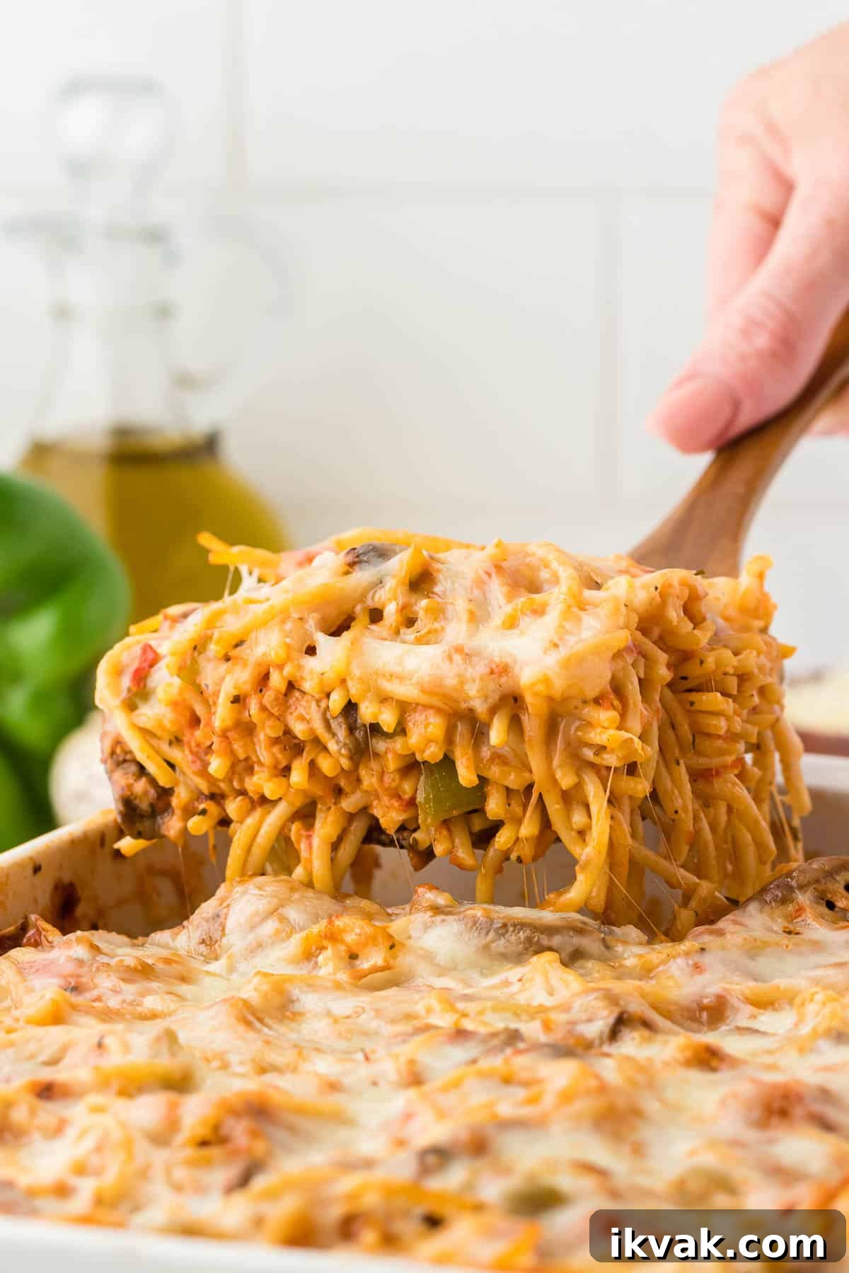 Vegetarian Baked Spaghetti with Mozzarella and Roasted Veggies 21 vegetarian baked spaghetti