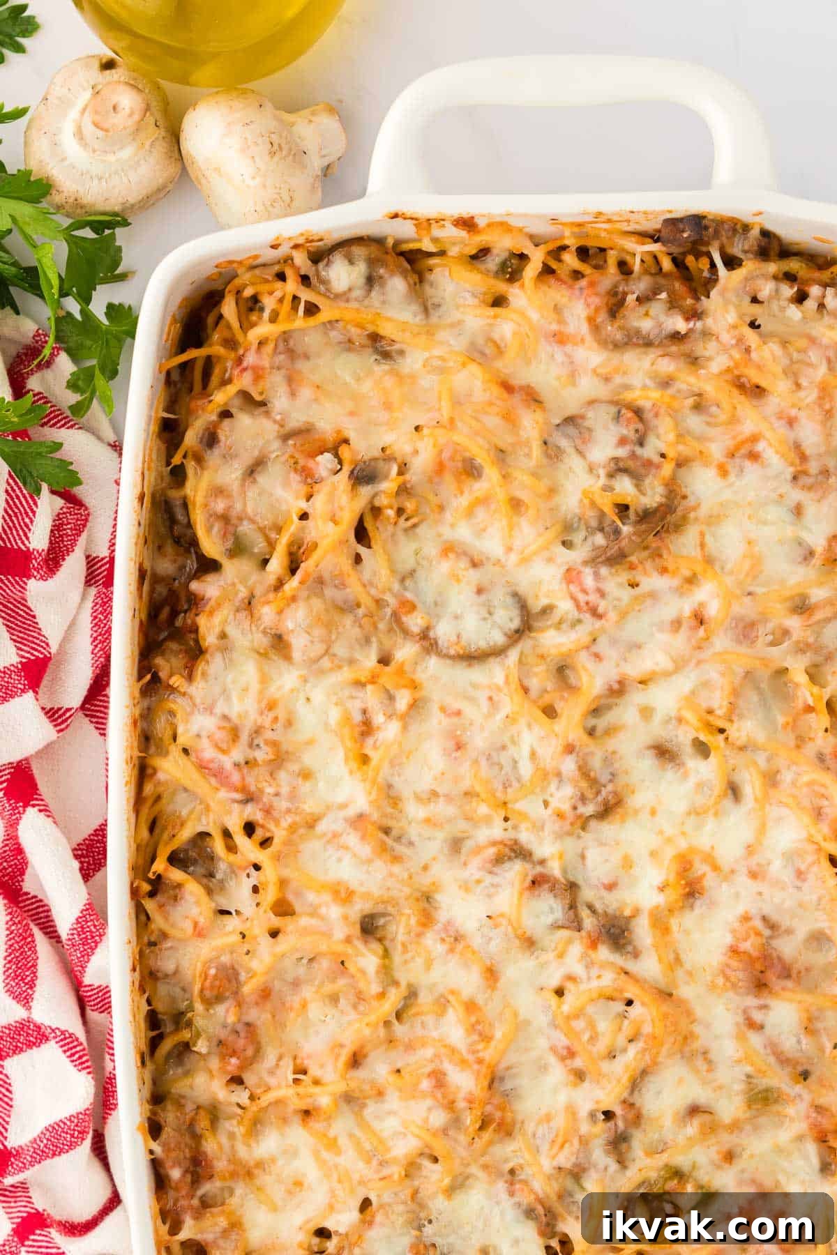 Vegetarian Baked Spaghetti with Mozzarella and Roasted Veggies 22 veggie spaghetti bake
