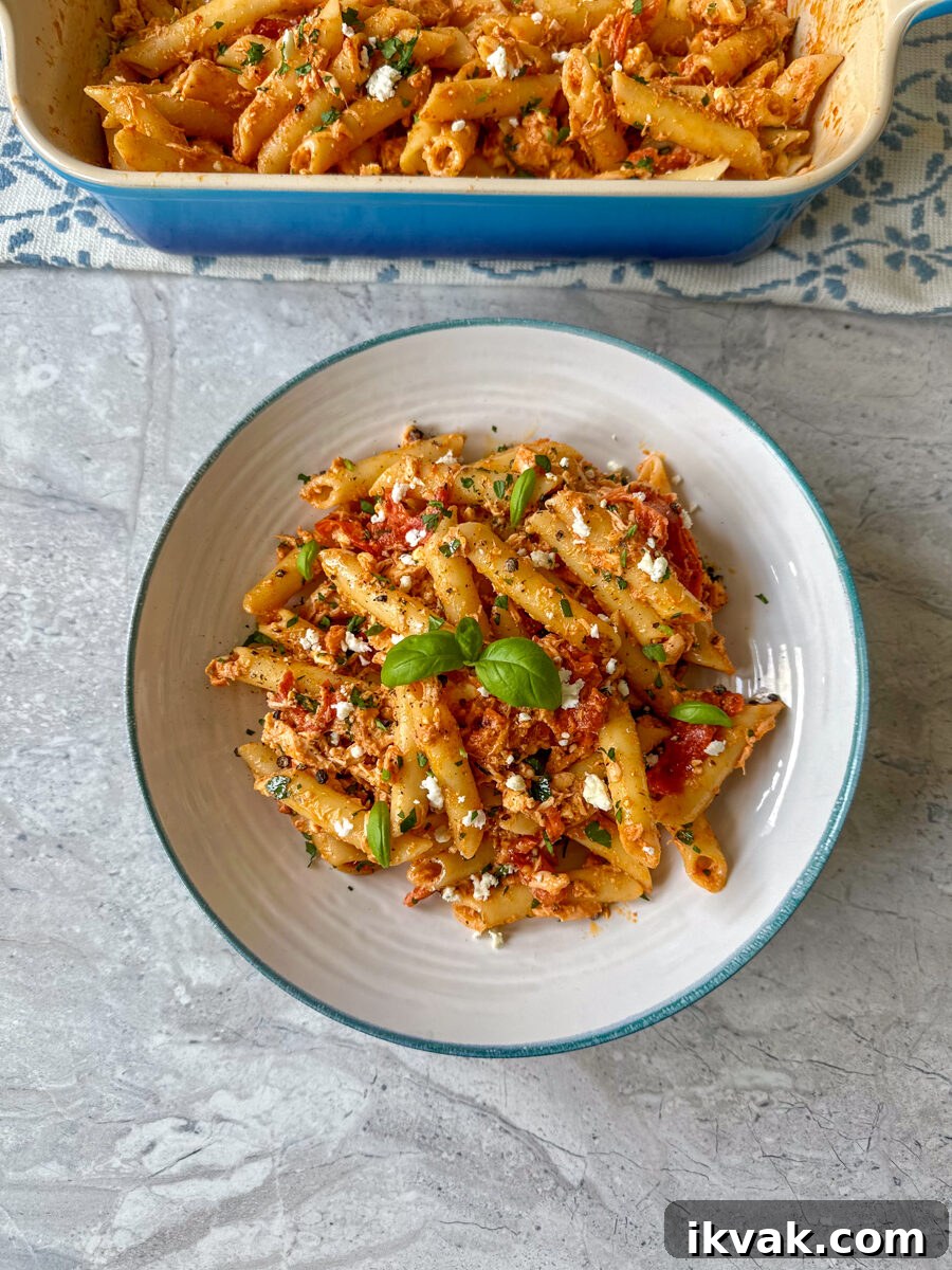 Baked Salmon and Feta Pasta with Cherry Tomatoes 2 salmon feta pasta