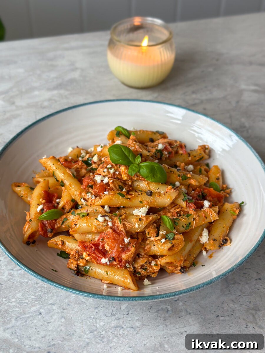 Baked Salmon and Feta Pasta with Cherry Tomatoes 9 salmon feta pasta