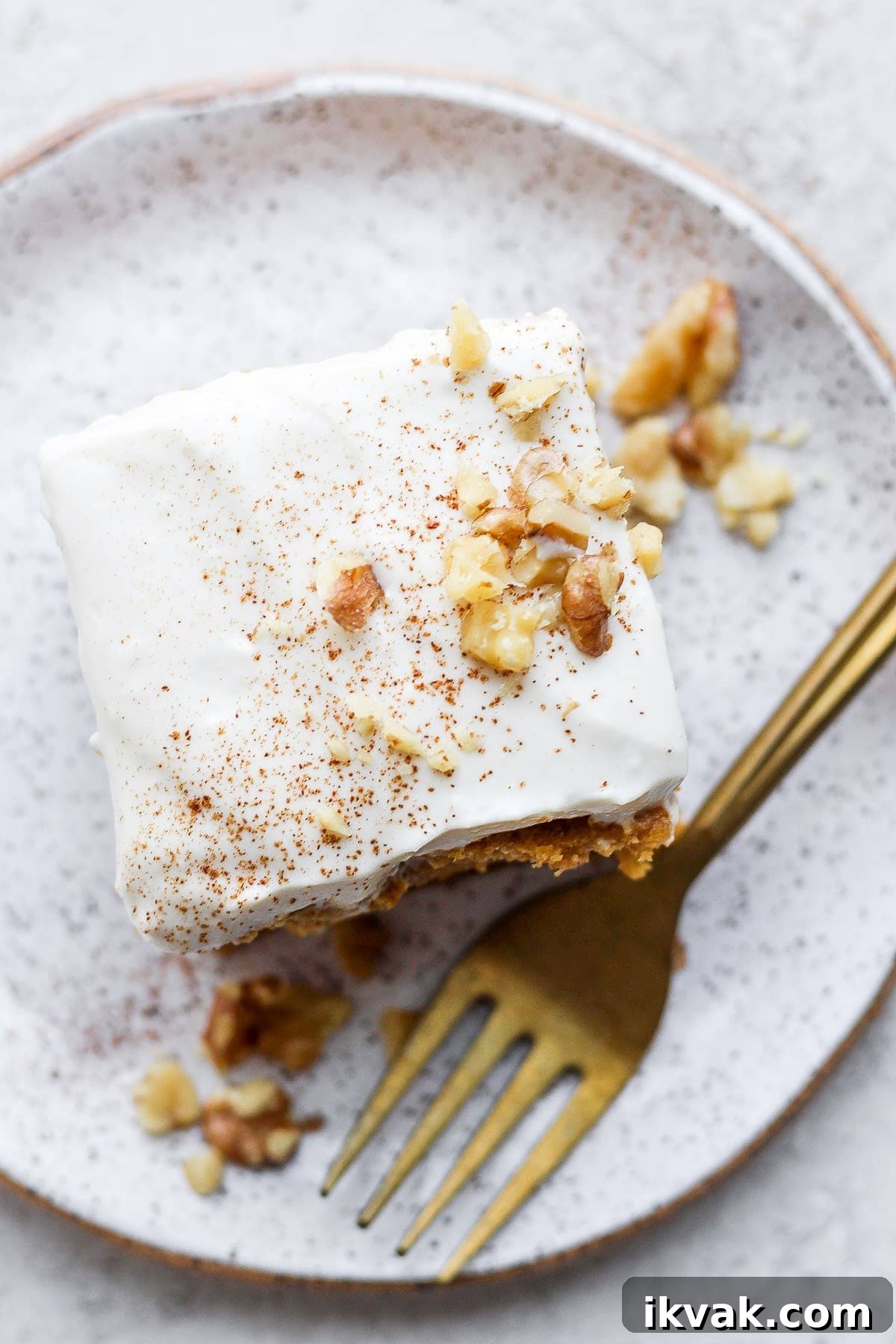 Pumpkin cake on plate.