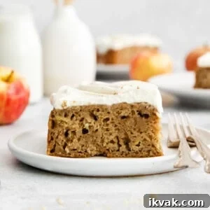 Apple cake with cream cheese frosting.