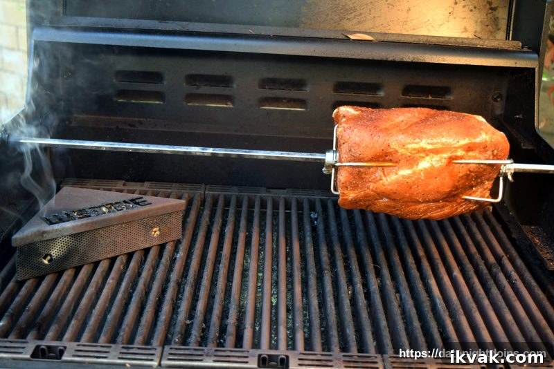 Season and Onto Your Rotisserie Rod