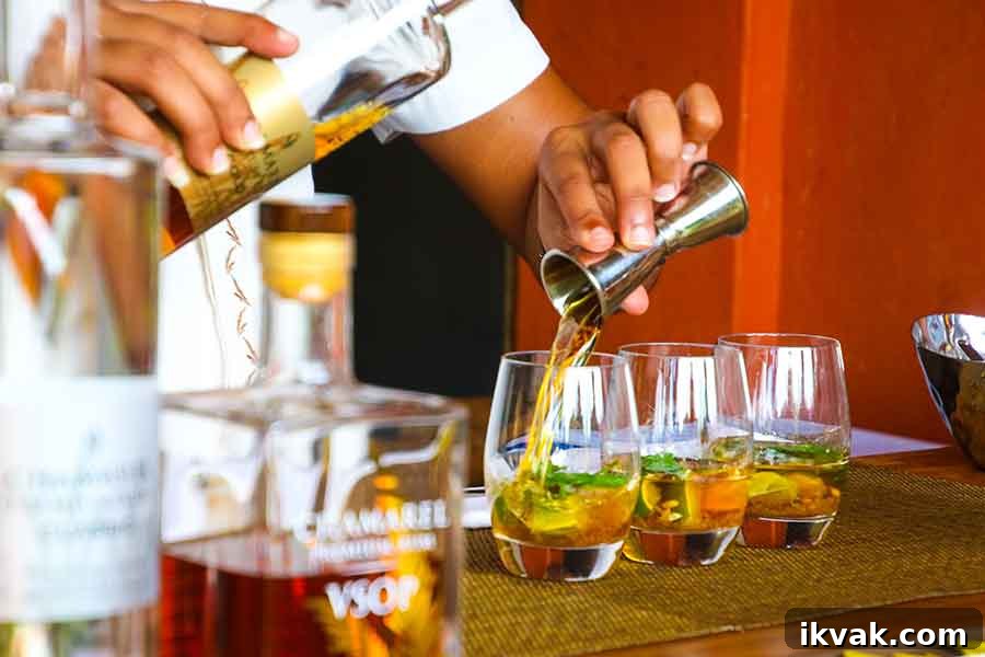 making Island Rum in 3 glasses