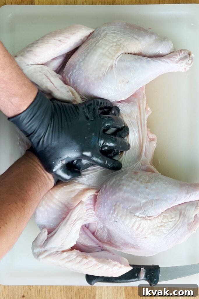 spatchcock turkey chest compression