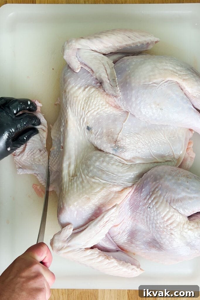 spatchcock-turkey---trim excess skin