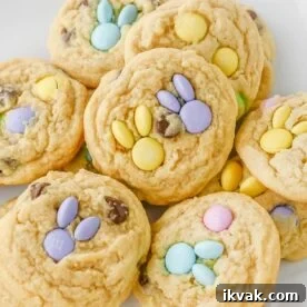 Easter cookies with pastel M&Ms