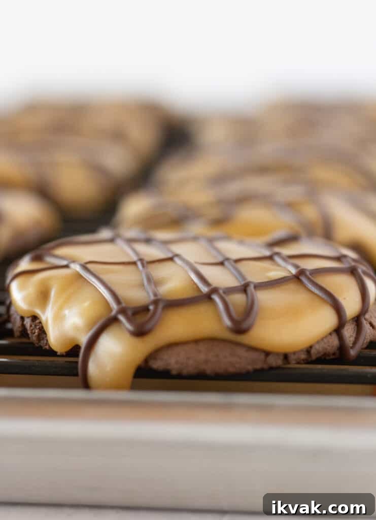 Texas Sheet Cake Cookies Made with a Cake Mix featured by top US cookies blogger, Practically Homemade