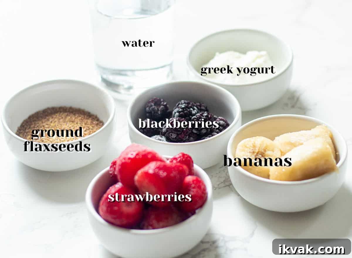 Creamy Blackberry, Strawberry & Banana Smoothie Recipe 4 blackberry strawberry banana smoothie ingredients
