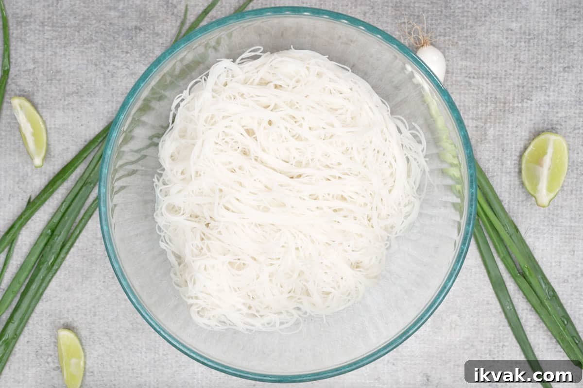 Shrimp Mei Fun (Rice Noodles) Recipe: Authentic Cantonese Stir-Fry 3 Cooked rice noodles.