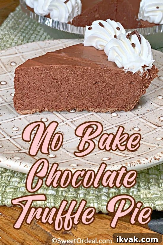 No-Bake Chocolate Truffle Pie Recipe: Creamy Decadent Dessert 2 No Bake Chocolate Truffle Pie is a rich, indulgent dessert made with just five simple ingredients.