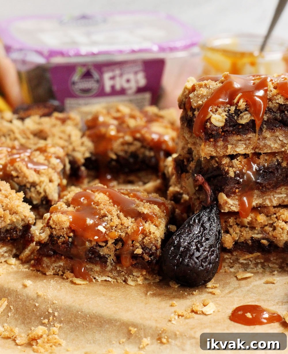 spiced fig bars with salted caramel