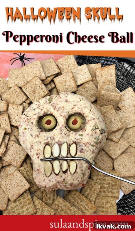 27 Spooky Halloween Appetizers Adults Will Love 18 16. Pepperoni Skull Cheese Ball