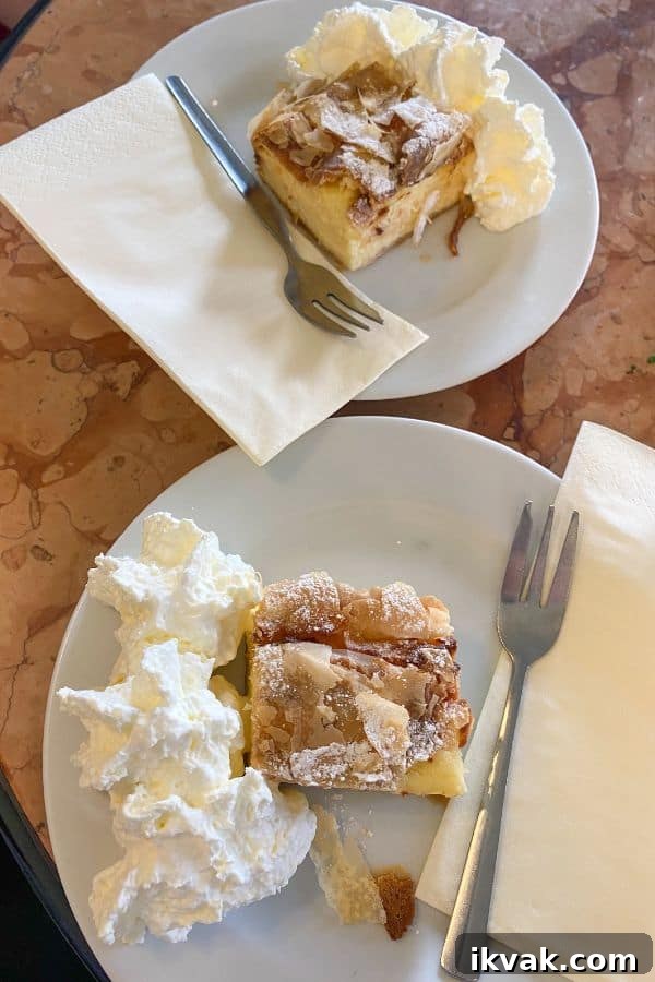 cheese strudel in Vienna at Café Eiles