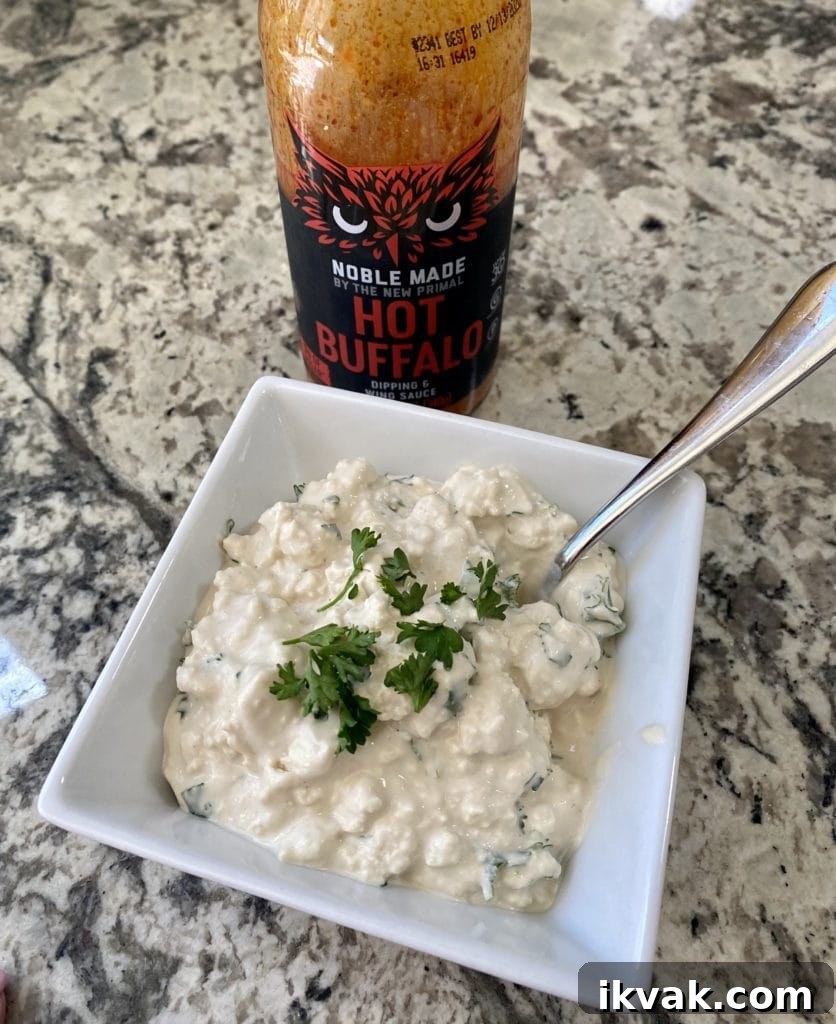 vegan blue cheese dressing served