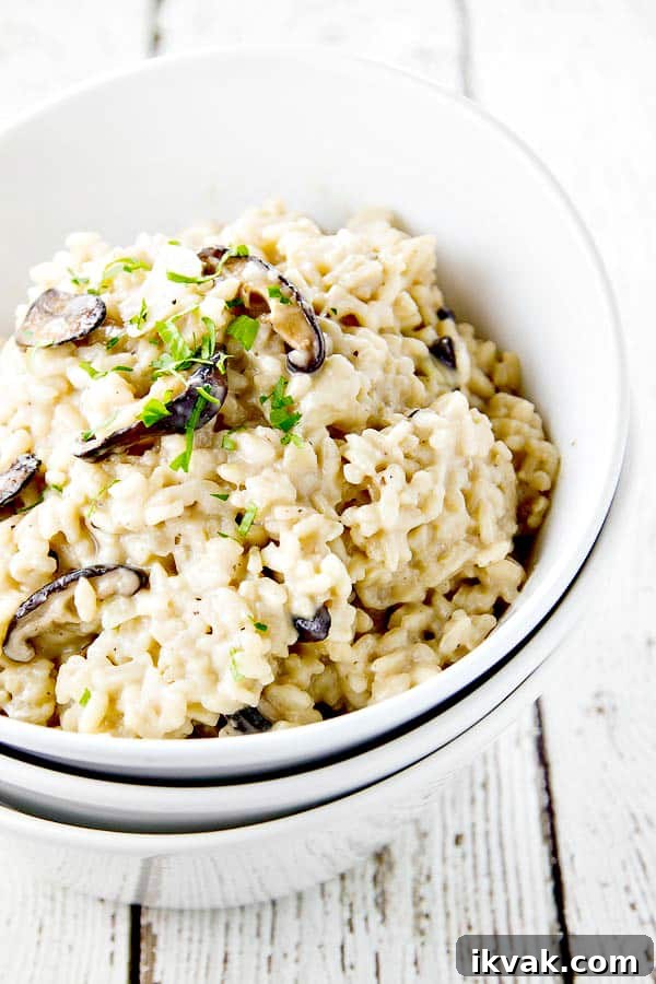 This easy mushroom risotto is sophisticated and has amazing flavor!