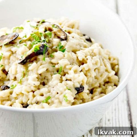Easy Mushroom Risotto with Gorgonzola