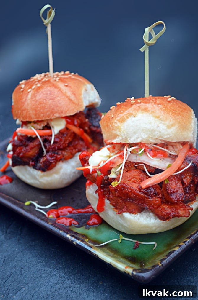 Spicy Pork Bulgogi Sliders. Perfect for football season!