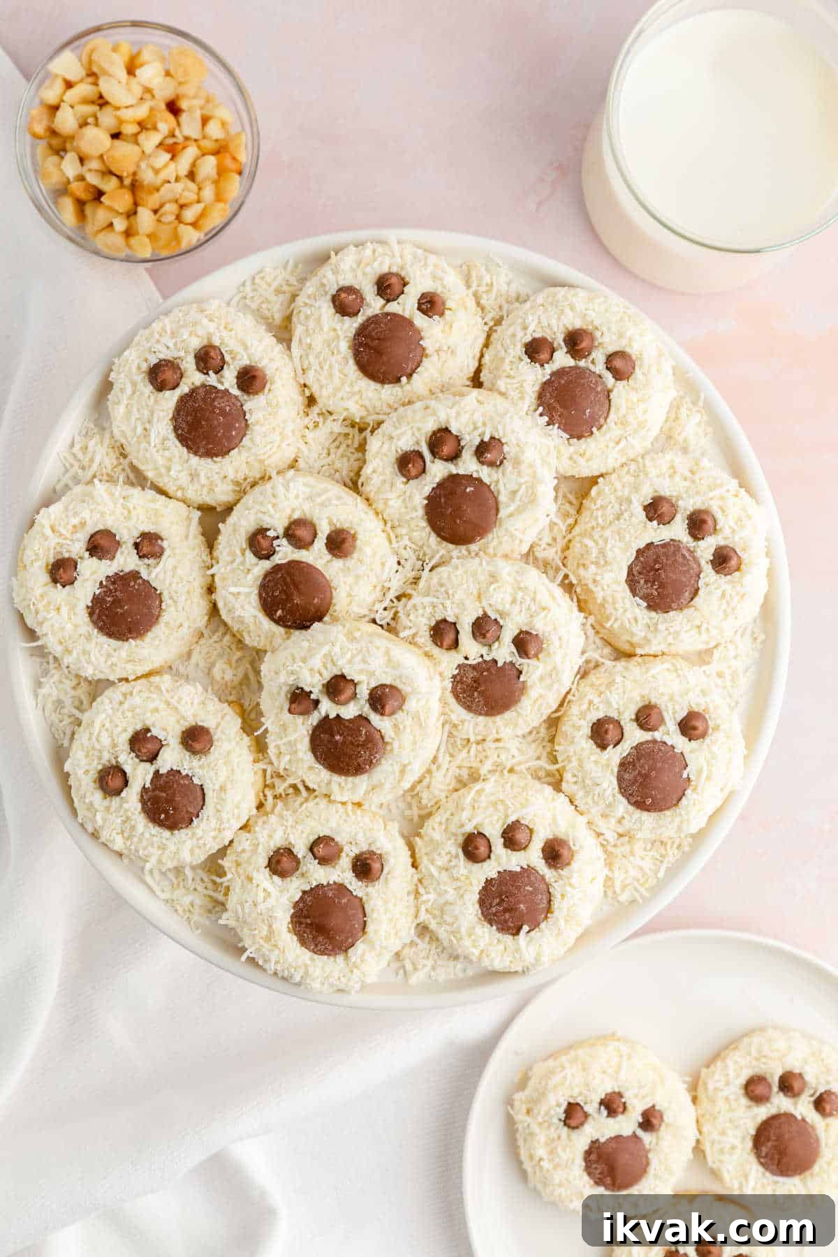 Bear paw cookies on a plate.