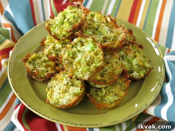 Plate of broccoli cheddar muffins