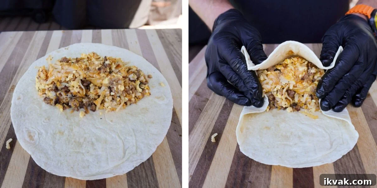 Wrapping the ultimate breakfast burrito.