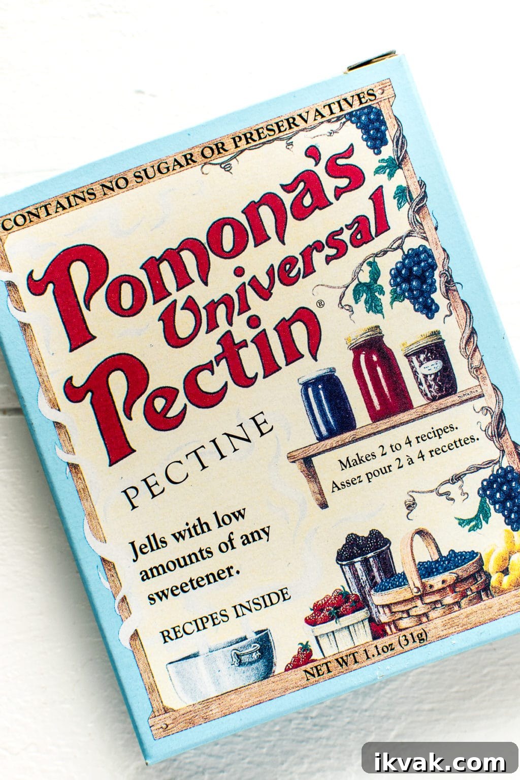 A box of Pomona's Universal Pectin on a white background