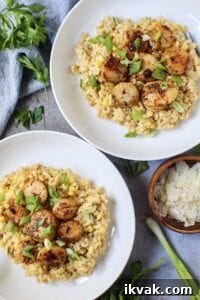 sea scallops over corn risotto
