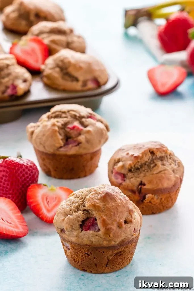 banana muffins with strawberries