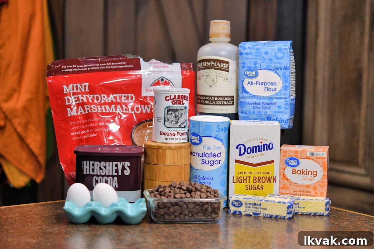 ingredients for Marshmallow Chocolate Cookies Recipe