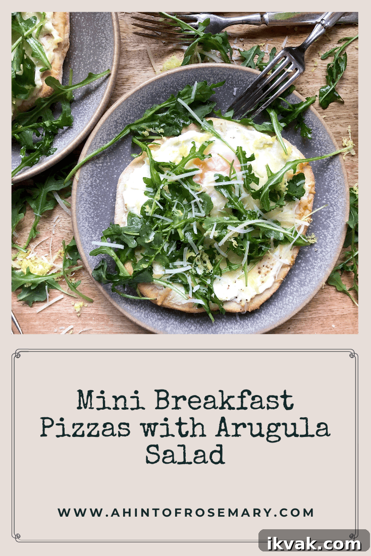Mini Breakfast Pizzas with Arugula Salad