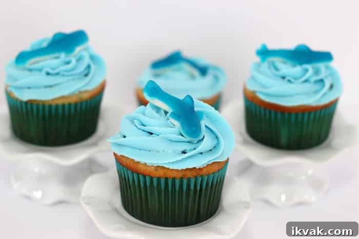 Shark Cupcakes - Mom vs the Boys