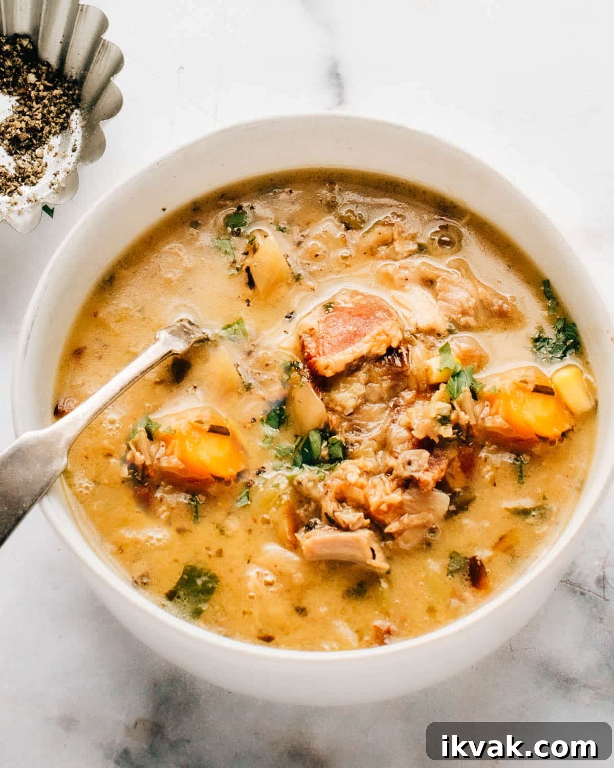 Hearty Ground Turkey Soup Recipe — Cozy Weeknight Dinner 8 Bowl of ground turkey soup with a spoon