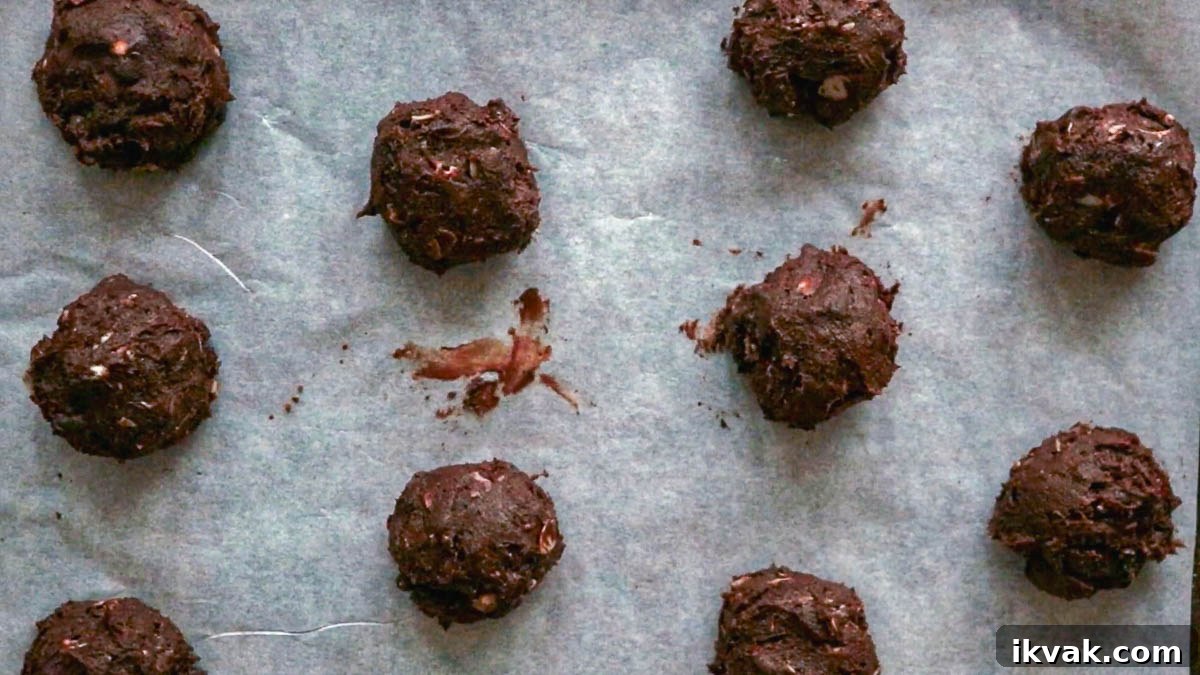 Cookie dough shaped into balls.