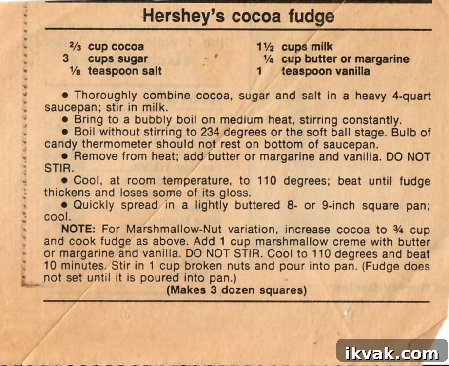 Hershey's Cocoa Fudge