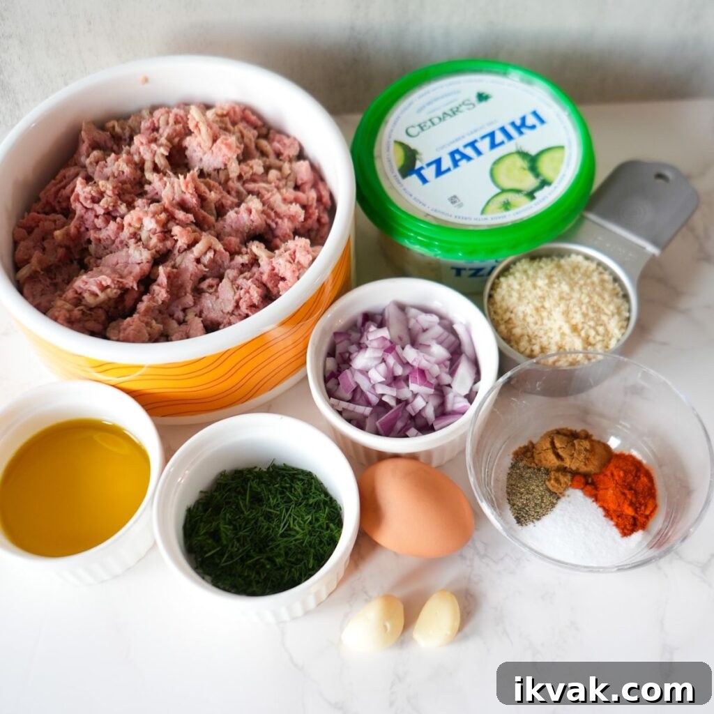 Ingredients for Ground Turkey Meatballs.